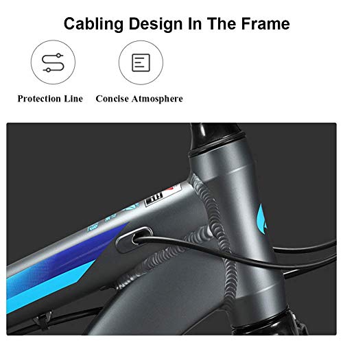 GJZM Mountainbike 27,5-Zoll-Mountainbikes, Hardtail-Mountainbikes für Erwachsene, Doppelscheibenbremse, Aluminiumrahmen-Mountainbike, Verstellbarer Sitz, Blau, 30-Gang – Bild 6