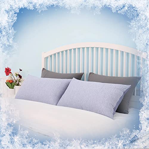 HOMFINE Cooling Pillowcases King Size - Double Side Q-Max 0.439 Cooling Fiber for Pillow Protector, Breathable Cold Pillow Cover for Hot Sleeper Night Sweat, Hidden Zipper, 2 Pack (20"x36", Blue) by HOMFINE - Image 8