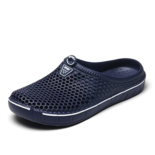 Image of ReverseClock Women Garden Clogs Shoes Unisex Mesh Breathable Slippers Lightweight Summer Beach Sandals Walking Shoes (Navy Blue-2,6,Female,Women,Medium)