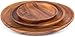 BirdRock Home Acacia Round Platters | Set of 3 | Acacia Wood Plates
