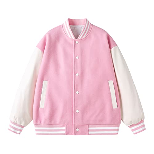 Veste bomber surdimensionnée rose Youllyuu taille M pour homme au style décontracté