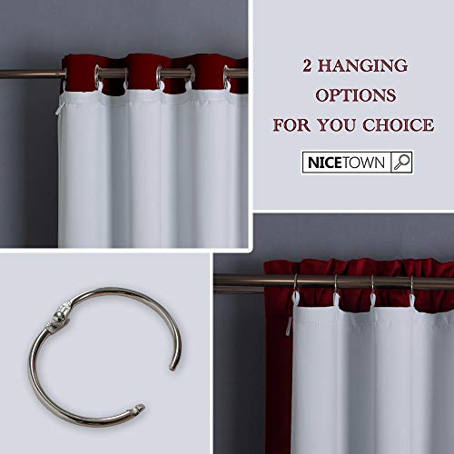 NICETOWN Blackout Curtain Liners for Sheer Curtains, Cold Heat Light Noise Blocking Liners with Rings: Easy to Open & Closed, Thermal Liners for 42" Wide x 84" Long Curtains, 2 PCs, 40" x 80" - image 5