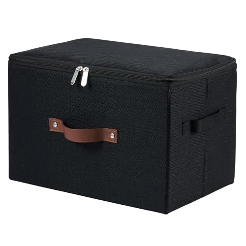 VinneGenzz Storage Bins with Zipper Lids Decorative Lidded Baskets Boxes