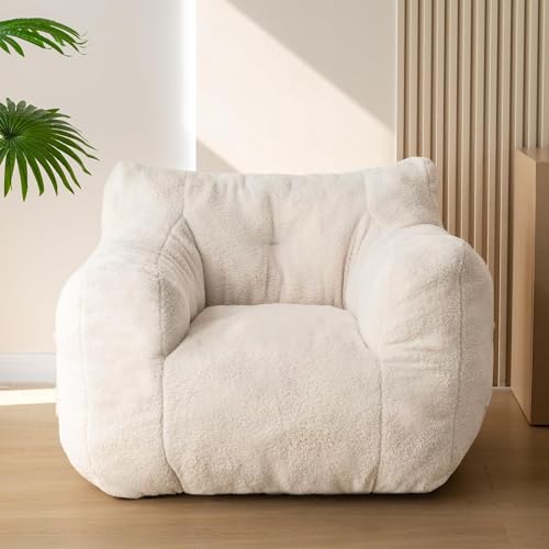 MAXYOYO Boneless Couch Sofa Chair, Boucle Tufted Bean Bag Couch, Living Room Bean Bag Chair for...