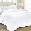 Equinox All-Season White Quilted Comforter - 88 x 88 Inches - Goose Down Alternative Queen Comforter - Duvet Insert Set - Machine Washable - Plush Microfiber Fill (350 GSM) Equinox All-Season White Quilted Comforter - 88 x 88 Inches - Goose Down Alternative Queen Comforter - Duvet Insert Set - Machine Washable - Plush Microfiber Fill (350 GSM)