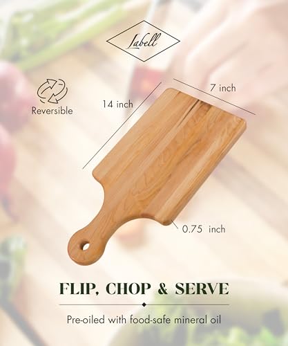 Tabla de cortar rectangular de madera de arce con mango miniatura 5