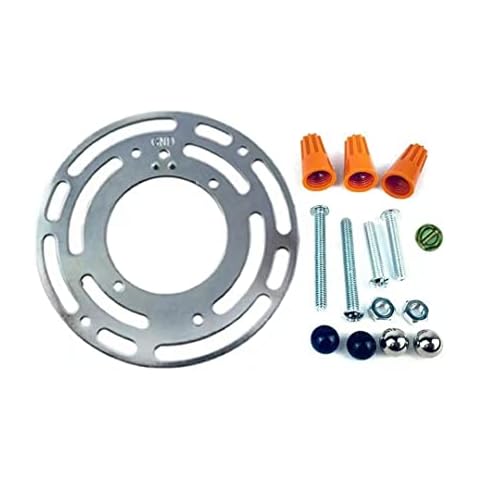 WOYTTSYSM 1Pack Universal Light Fixture Mounting Bracket, 4 Inches Round Diameter Steel Crossbar Plate with Ground Screw for Mount Wall Light, Close to Ceiling Light, Chandelier Cover