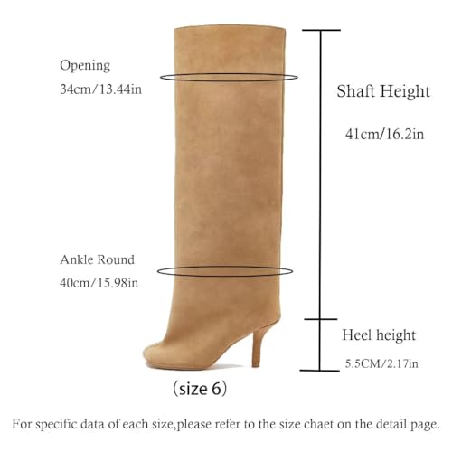 Suede Boots Wide Calf Boots with Slim High Heels Square Toe Stiletto Boots Straight Tall Boots Slouchy Boots Women's Knee High Boots2