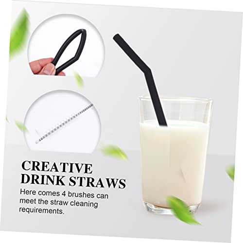 Agitateur de paille en silicone noir Amosfun pour éviter les projections de café