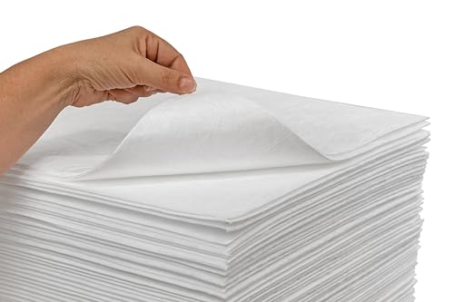 Image of White Oil-Only Meltblown Pads, Heavy Weight, 100 Count, 15 inchx17 inch, Highly Absorbent, Hydrophobic