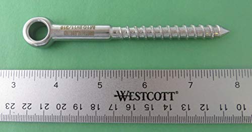 Image of US STAINLESS 2 Pieces Stainless Steel 316 M10 Lag Screw Eye Bolt Forged 10mm x 100mm Marine Grade