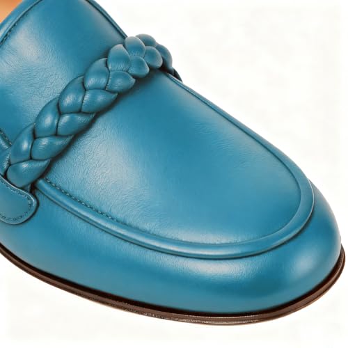 Image of MOOMMO Women Comfortable Suede Loafer Flats Round Closed Toe Slip On Penny Loafers Knitted Strap Oxford Loafer Shoes for Office Ladies Work Daily Casual Club Driver Flats Spring Elegant 4-11 M US