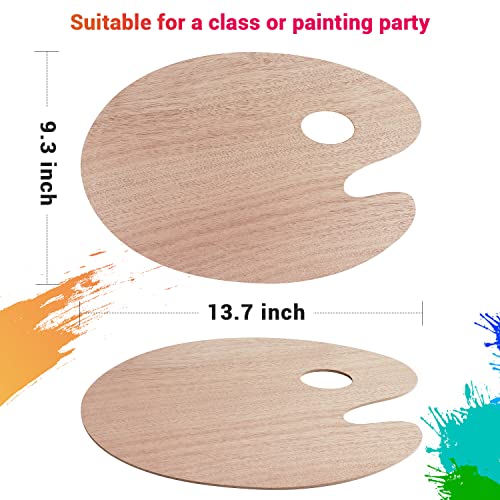 Image of Tamaki Wooden Paint Palette Paint Tray Palettes for Acrylic, Painting Palette Art Pallet for Painting, Thumb Holder Trays for Artist, 1 PCS (Pack of 2)
