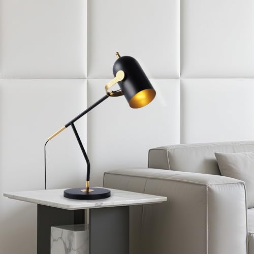 Industrial Desk Lamp for Reading,Modern Metal Task Lamp with 3 color temperature,23.6“Black Desk Lamps,Small Nightstand E26 Lamp for Home Office,Bedroom,Living Room, Study(LED Bulb Not Included)