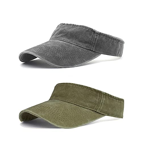 Image of HH HOFNEN Sports Sun Visor Hats Cotton Twill Ball Adjustable Sun Caps for Men Women