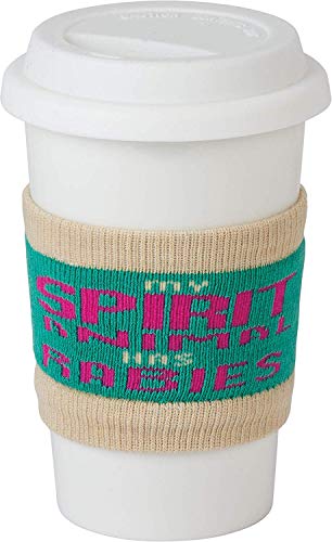 Primitives by Kathy - To-Go Coffee Cup Reusable Knit Insulator Sleeves, "Spirit Animal," 2 Pack