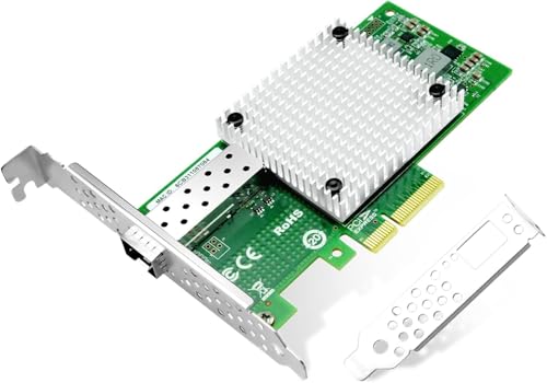 Tarjeta de Red PCI-E X4 10Gb con Puerto Único SFP+ Ethernet y Controlador Intel 82599EN Compatible con Windows Server, Linux y VMware miniatura 1