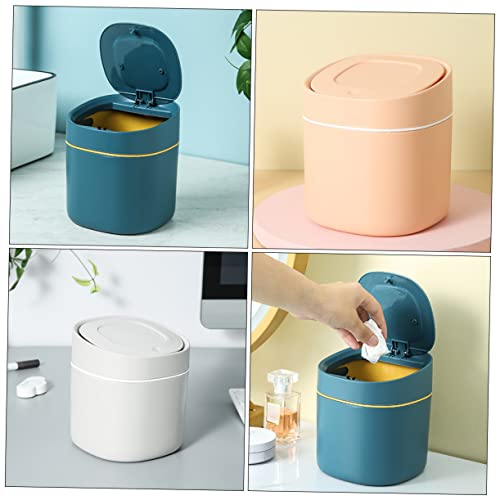 Caneca de basura mini con tapa empujable azul miniatura 6