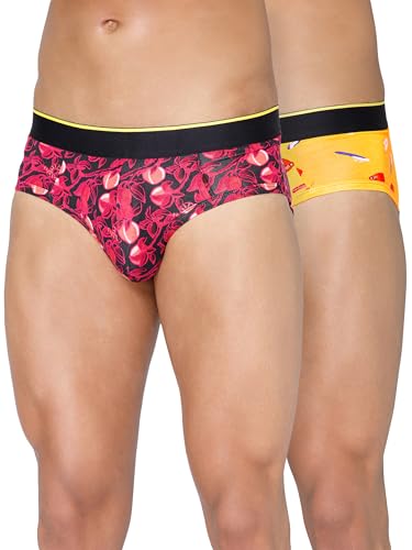 Image of Bummer Men's Printed Micro Modal Briefs Underwear | Ultra Soft & Breathable | Combo Pack of 2