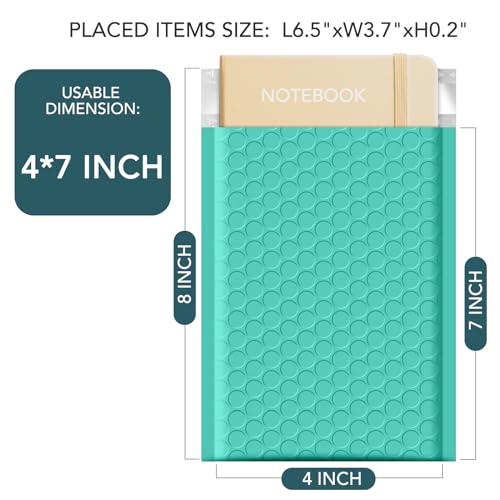 Image of Metronic Teal Bubble Mailers 4x8 Inch 100 Pack Self-Seal Padded Envelopes