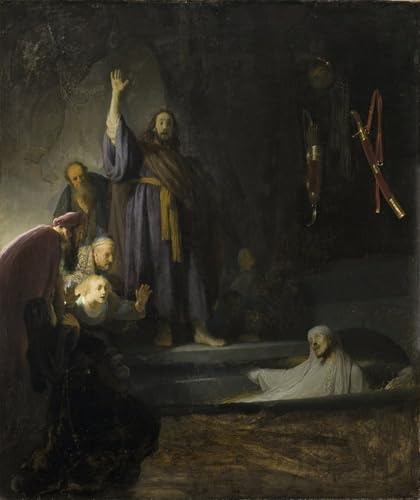 Affiche de Lazare par Rembrandt graffiti pour rompre la monotonie des murs