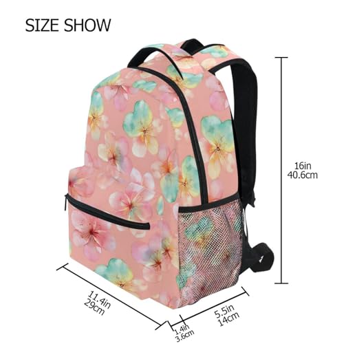 Watercolor Flower Blossom Beautiful Backpack for School Boys Girls Adults Kids Bookbag Laptop Bag 15L4