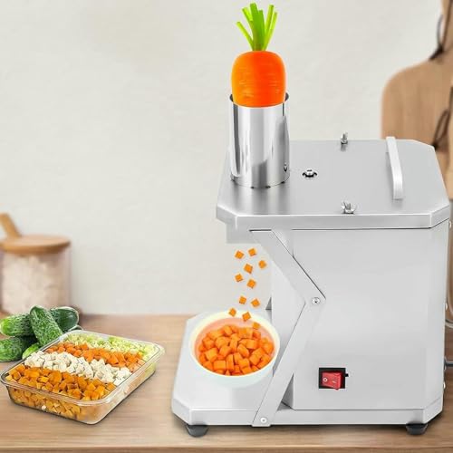 Cortador de verduras, procesador automático de alimentos de acero inoxidable de 200 W para patatas y cebollas, hoja de corte de 15 mm