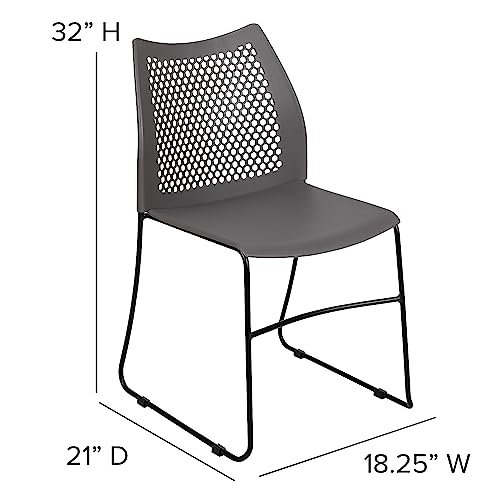 image for Flash Furniture HERCULES Series 661 lb. Capacity Gray Stack Chair with