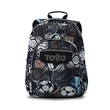 TOTTO - Mochila Escolar Adaptable a Carro, Modelo Acuareles, Capacidad 20 L, Bolsillo Pc 14', Bolsillos Botella, Espaldar Ergonómico con Flujo de Aire, Cómodas Correas en S, Estampado Verat Soccer
