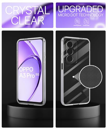 Image of WOW IMAGINE Crystal Clear Transparent Back Case Cover for Oppo A3 Pro 5G | Oppo K12x 5G | Full Device & Camera Protection Shockproof TPU | Flexible Silicone Back Cover Case - Transparent