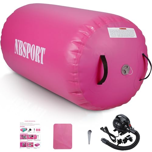 Image of Air Barrel - Air Roller Gymnastics Barrel for Back Handspring Trainer, Air Tumble Mat with Pump for Gym Training /Yoga Balance Exercise /Cheerleading /Home and Outdoor Use