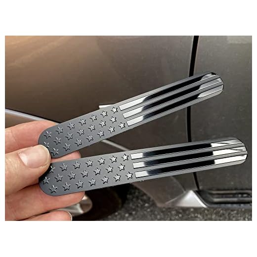 eVerHITCH USA American Metal Flag Auto Fender Emblem for Cars Trucks 2-Pack (6"x1", Black)