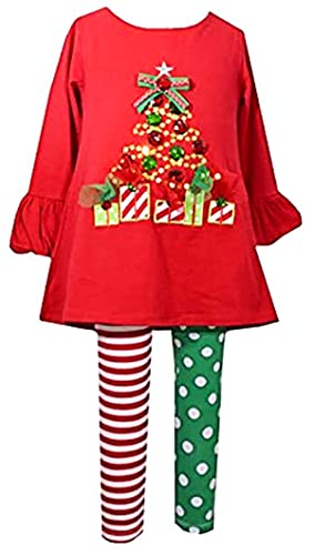 Bonnie Jean Holiday Christmas Tunic with Reindeer Applique Outfit Set (Multi, 12 Months)