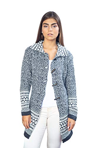 Alpaca Wool Cardigan | Warm & Soft Fair Isle Sweater for Women | Alpaka