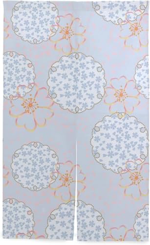 のれん 紫陽花 日本 和風 和柄 アジサイ 暖簾 カーテン おしゃれ 間仕切り 遮光 目隠し ロング 断熱 つっぱり棒 突っ張り棒 伸縮棒付き 86*143cm インテリア 喫茶店 居酒屋 飾り付け 装飾 34x56inch