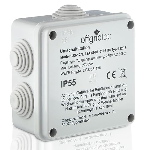 Offgridtec Umschaltstation für Netzvorrangschaltung USV Betrieb US230/12 12A 2700W 230VAC Offgridtec Umschaltstation für Netzvorrangschaltung USV Betrieb US230/12 12A 2700W 230VAC