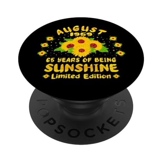 65 Cumpleaños Amantes del girasol de 65 años Nacidos en agosto 1959 PopSockets PopGrip Intercambiable