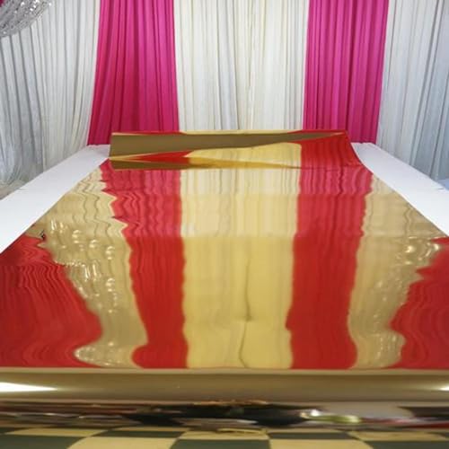 Tapis de mariage miroir doré jetable pour masquer un sol de salle abîmé - 5