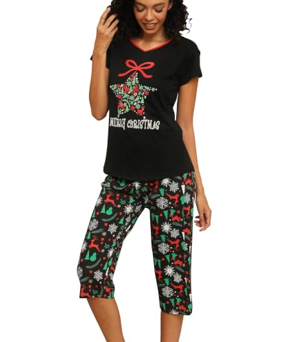 Ensemble pyjama ENJOYNIGHT femme coton manches courtes capri