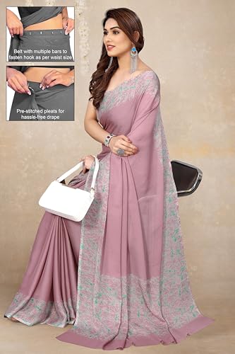 Image of MIRCHI FASHION Women's Ready to Wear 1 Minute Drape Chiffon Printed Saree with Blouse Piece