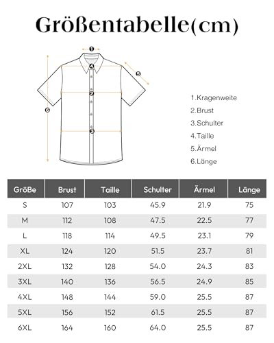 J.VER Herren Leinenhemd Kurzarm Sommerhemd Freizeithemd Kurzarmhemd Men´s Shirt Herren Klassisches Sommer Leinenshirt mit Brusttasche,Orange,L