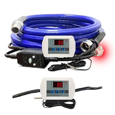 Cupohus Heated Water Hose for RV 15FT Drinking 5.0 Upgrade with Digital Display Thermostat to Keep Fresh Water Running in Winter Freezing Temperatures Down to -45?, Electric Camper Garden Hose Heater