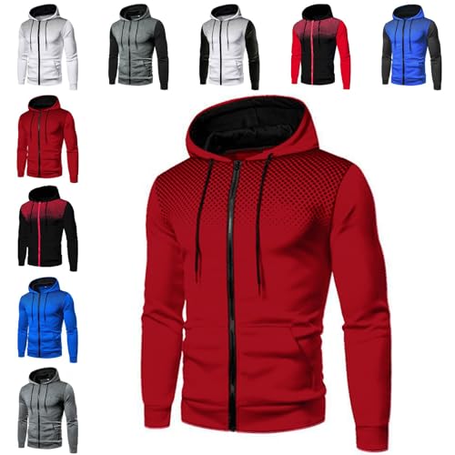 Zip Up Hoodie Men Sweatshirts Long Sleeve Casual Fashion Pullover Drawstring Sport Fitness Hoodie with Pocket2