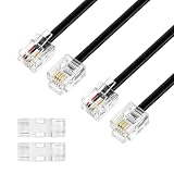 Câble RJ11 Téléphone 2PCS, Câble Téléphonique Modulaire 6P4C Plat avec Fiches RJ11, Compatible avec Modem, Routeur, Fax, Box Internet et Ligne Téléphonique Fixe, Connexion Fiable et Universelle