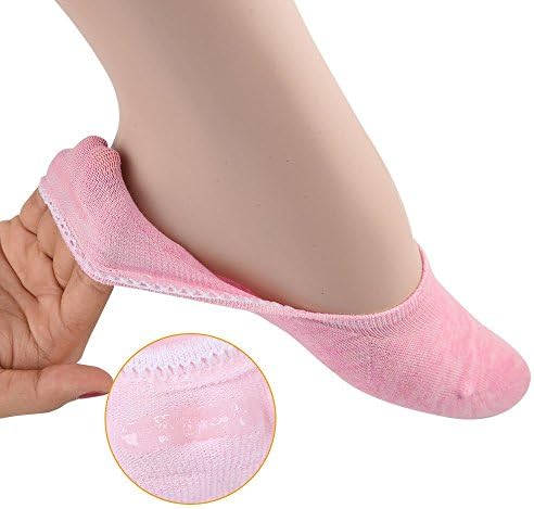 FEPITO 6 Pairs Cotton No Show Socks for Women Non Slip Ultra Low Cut Casual Socks Women's No Show Liner Socks for Sneaker Loafers