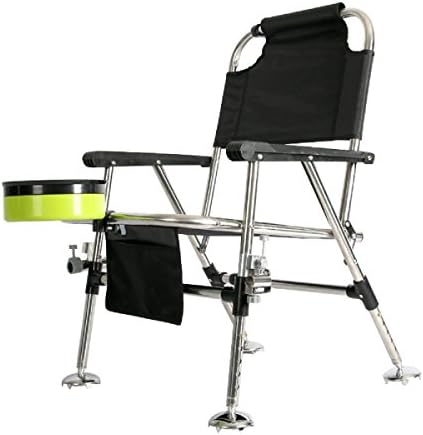 LoveSheRainbow Outdoor Adjustable Folding Portable Fishing Chair with Rod Holder