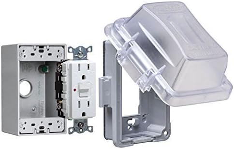 TayMac Rectangle Thermoplastic 1 gang GFCI Outlet Kit For Protection from Weather