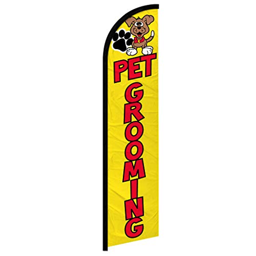 Infinity Republic - Pet Grooming Windless Full Sleeve Banner Swooper Flag - Perfect for Pet Groomers