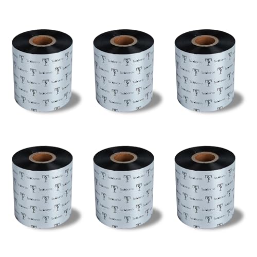 Image of 6 Rolls 3.14" x 1476' Premium Enhanced Wax Thermal Transfer Ribbon