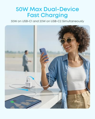 Image of Anker Zolo USB C Charger Block, 50W Max Output Type C Charger Fast Charging